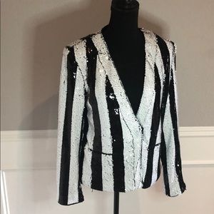 Black/White Sequin Blazer/Jacket